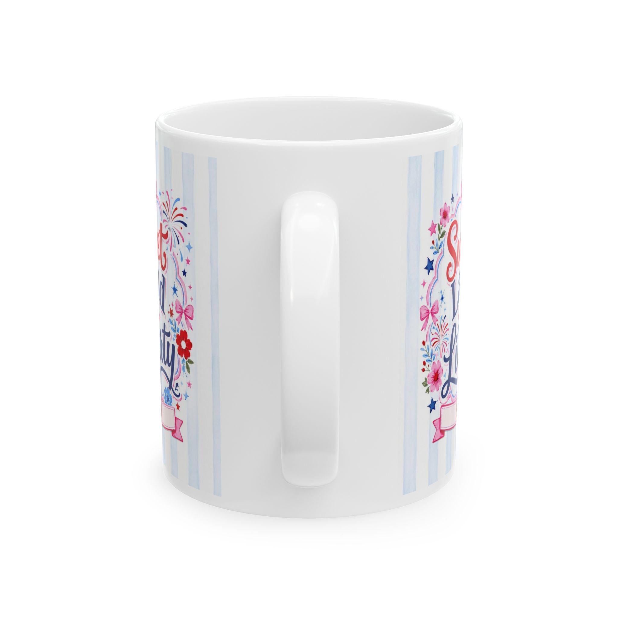 Sweet Land of Liberty Mug — Coquette 4th of July Gift, Personalized Name