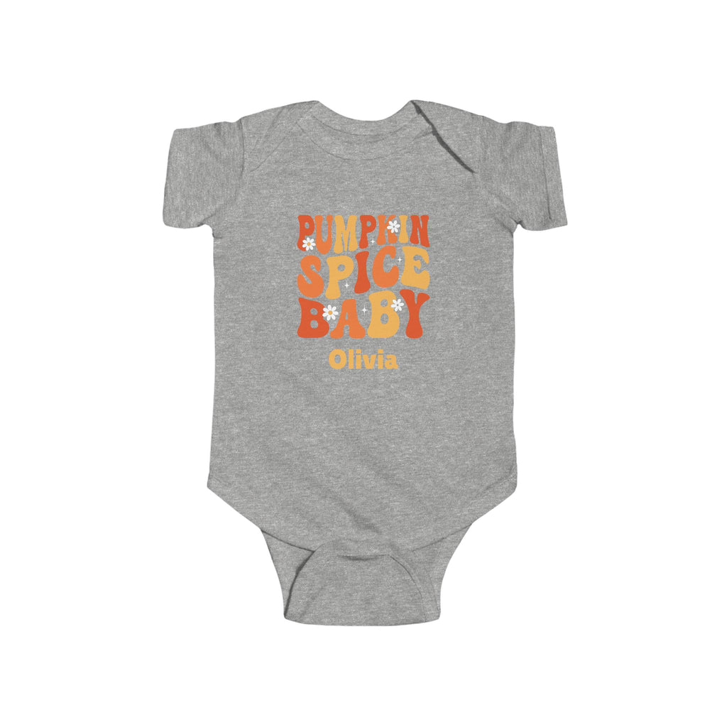 Pumpkin Spice Baby Onesie — Personalized Fall Halloween Baby Bodysuit
