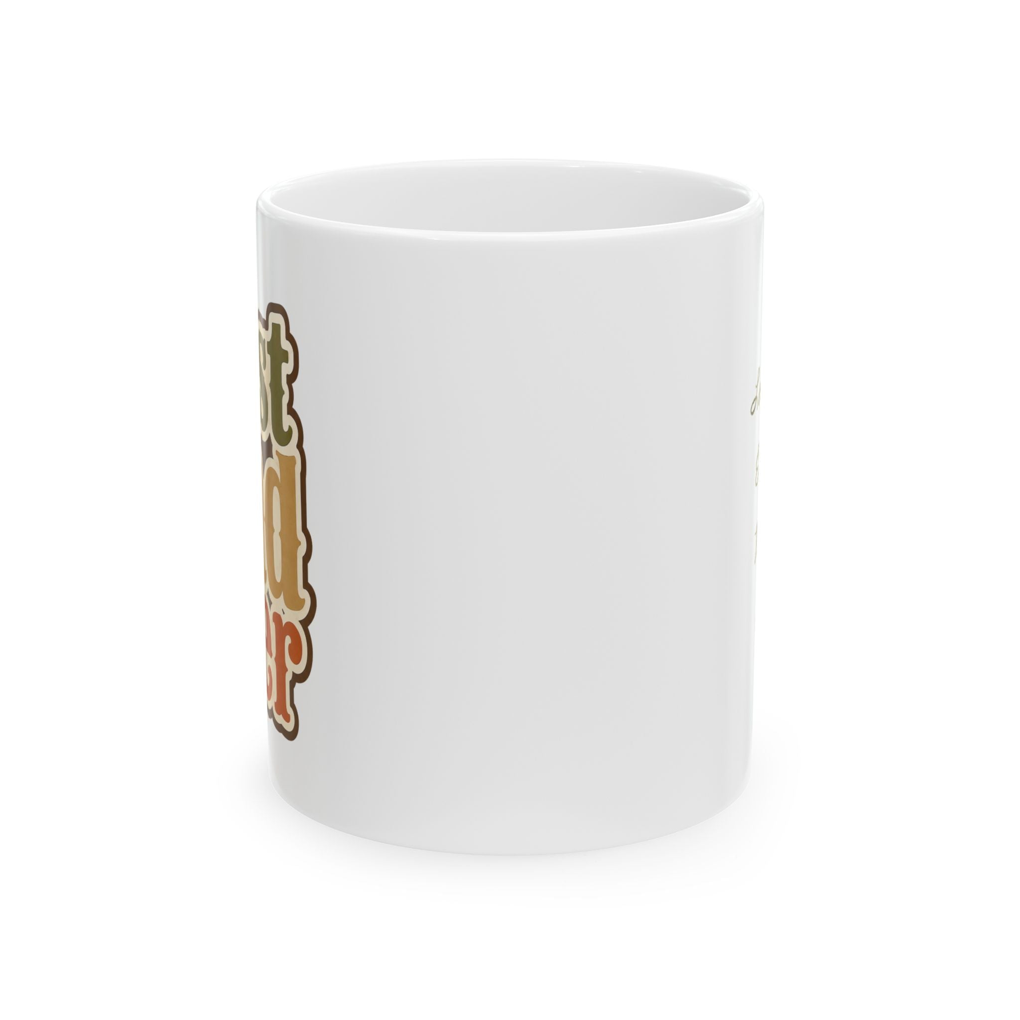 Retro groovy dad mug lifestyle — unique earth tones Father's Day gift for coffee loving dads