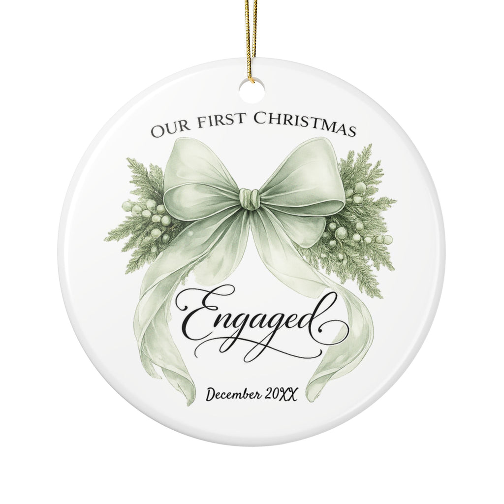 First Christmas Engaged Ornament — Personalized Keepsake