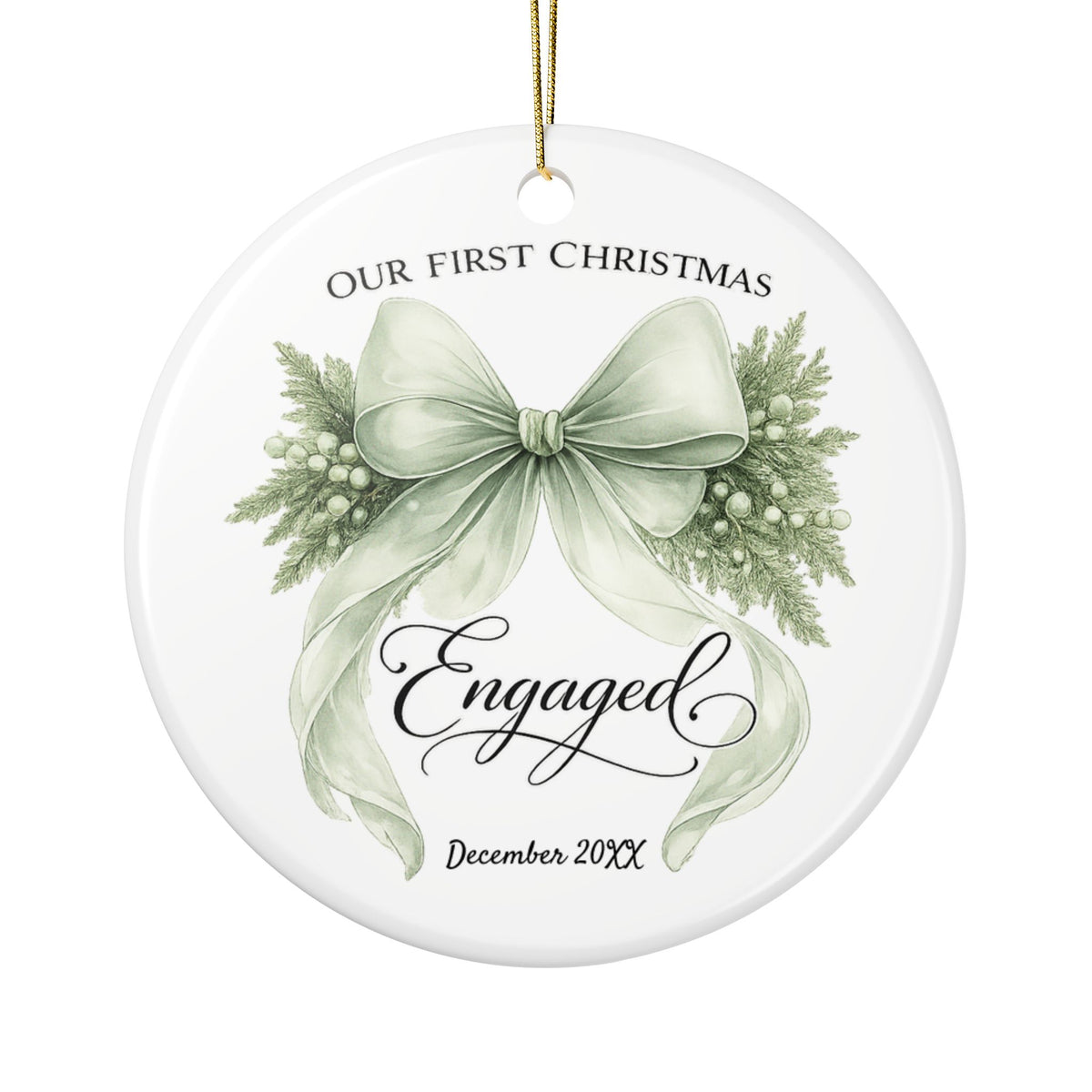 First Christmas Engaged Ornament — Personalized Keepsake