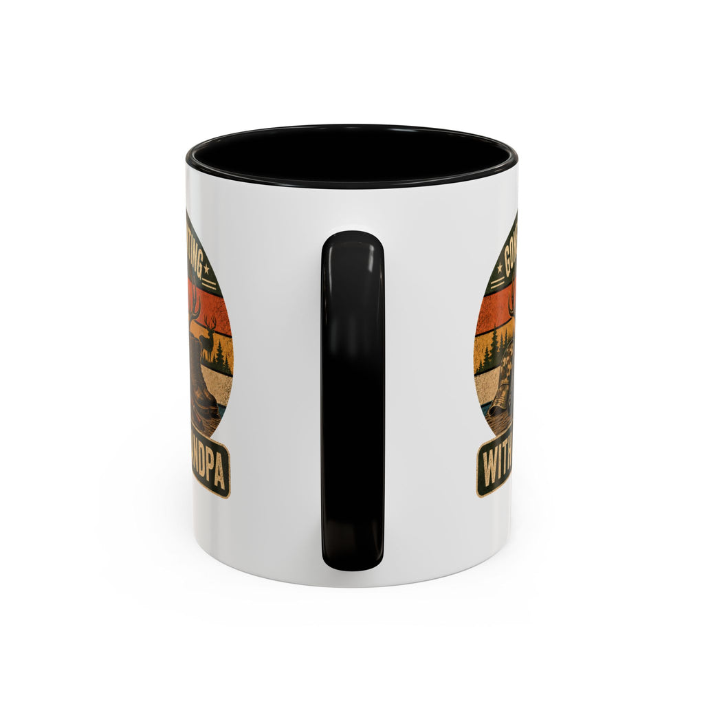 Gone Hunting With Grandpa ceramic mug 11oz black accent — custom printed on demand