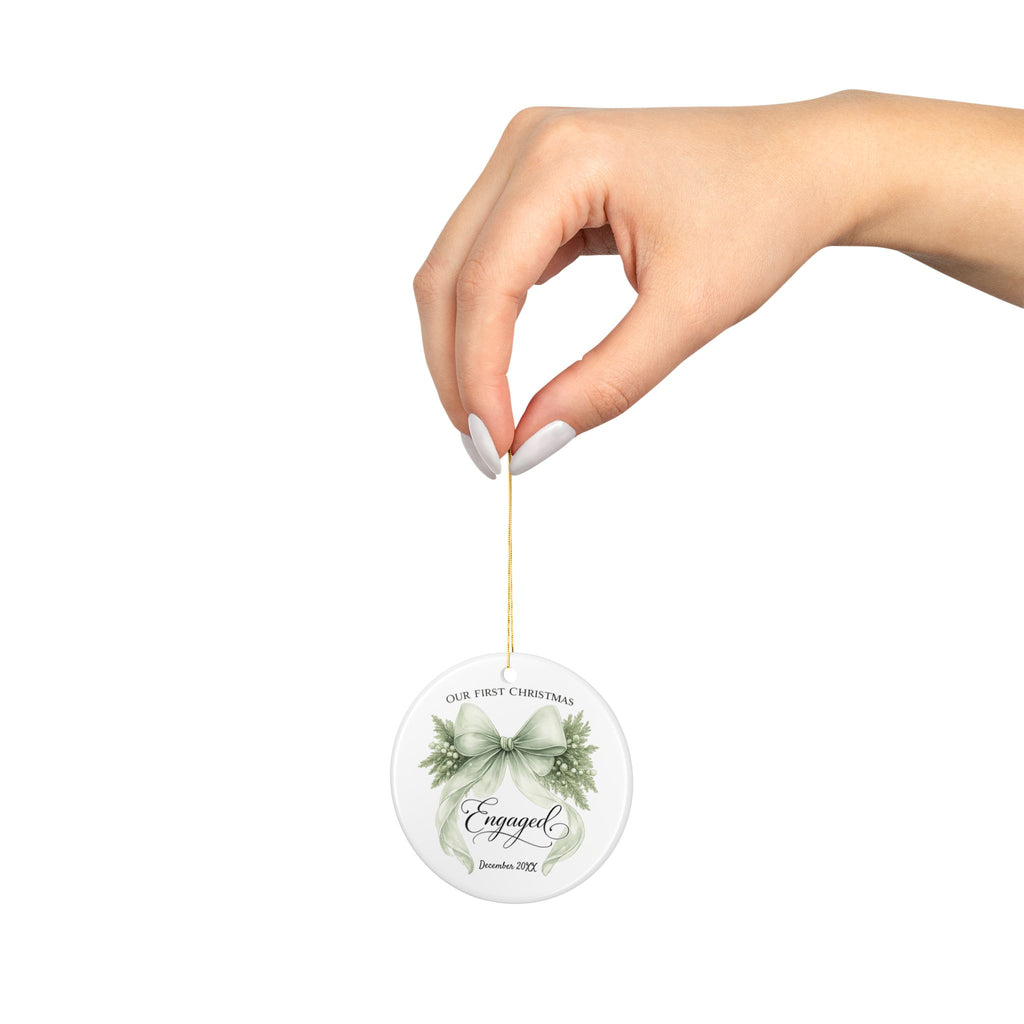 First Christmas Engaged Ornament — Personalized Keepsake