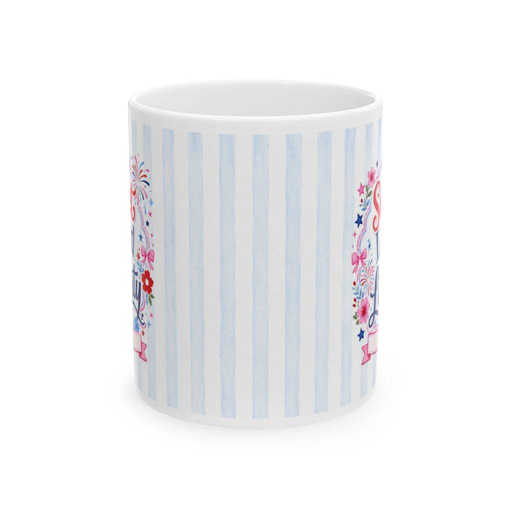 Sweet Land of Liberty Mug — Coquette 4th of July Gift, Personalized Name