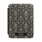 Personalized Black Damask Kindle Case — Vintage Floral Kindle Cover