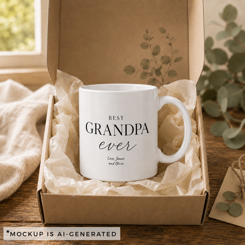 Grandpa mug with personalized names — unique gift for grandfather birthday or Father's Day