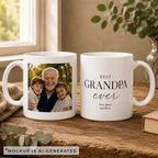 Custom Best Grandpa Ever mug — personalized gift for grandpa from grandkids