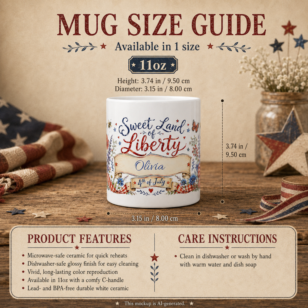 Sweet Land of Liberty Mug — Personalized 4th of July Gift