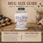 Stars Stripes and Bloom 11oz ceramic mug — personalized summer gift for her