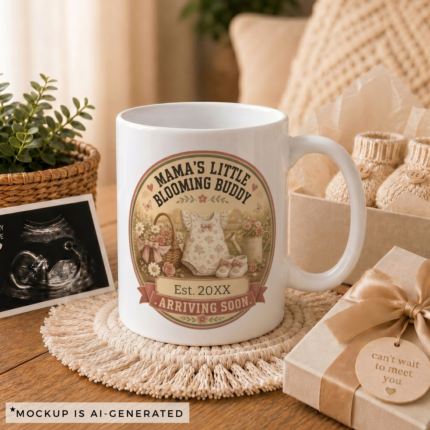 Pregnancy Announcement Gift for Gardening Mom — Custom Mug