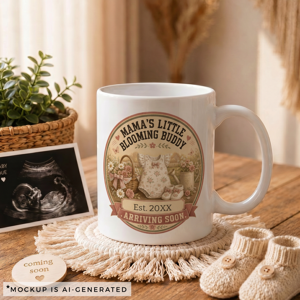 Pregnancy Announcement Gift for Gardening Mom — Custom Mug