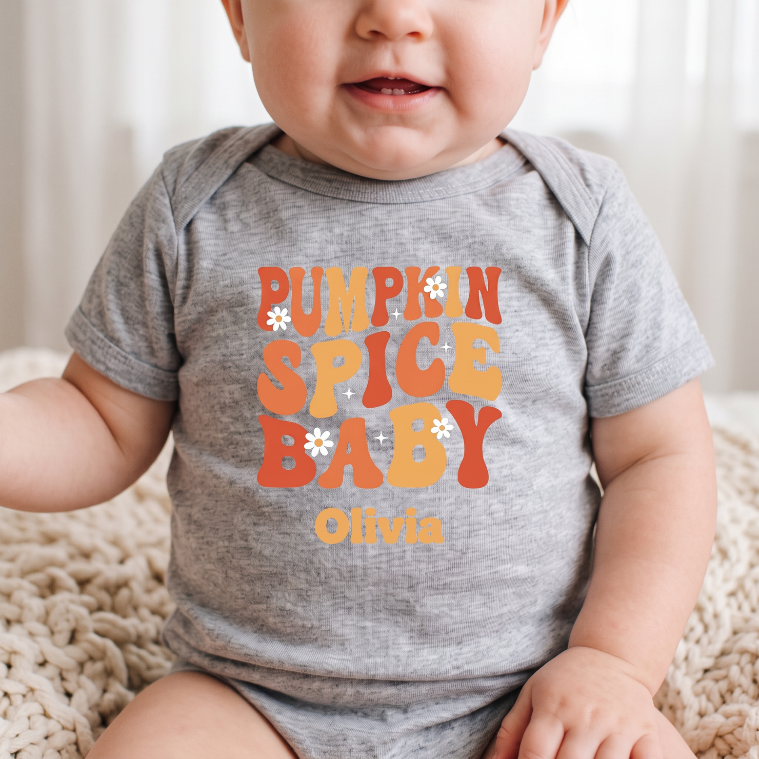 Pumpkin Spice Baby Onesie — Personalized Fall Halloween Baby Bodysuit