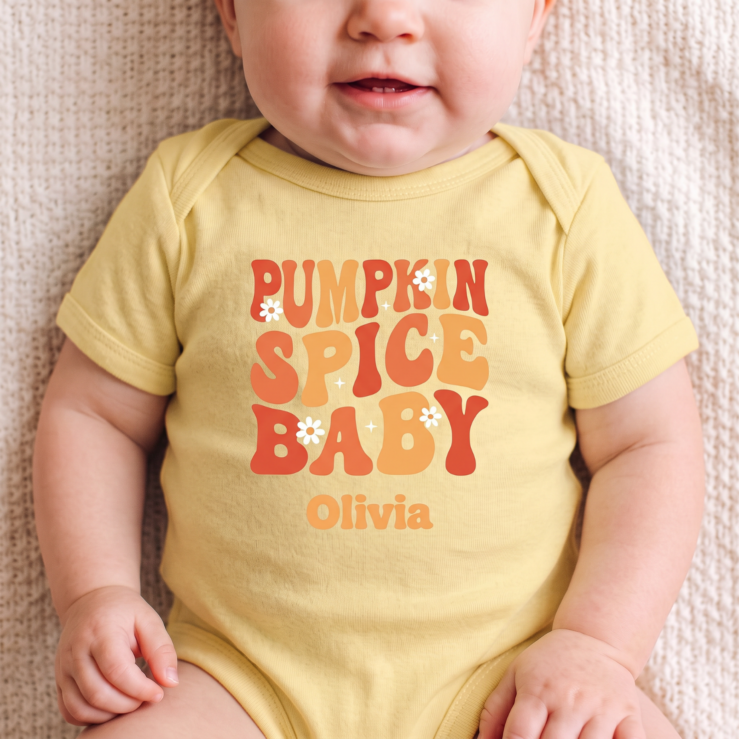 Pumpkin Spice Baby Onesie — Personalized Fall Halloween Baby Bodysuit