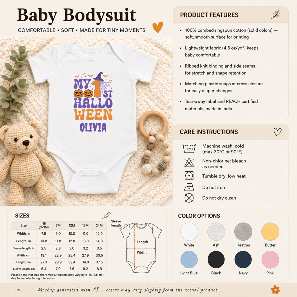 My 1st Halloween Onesie — Personalized Baby Bodysuit