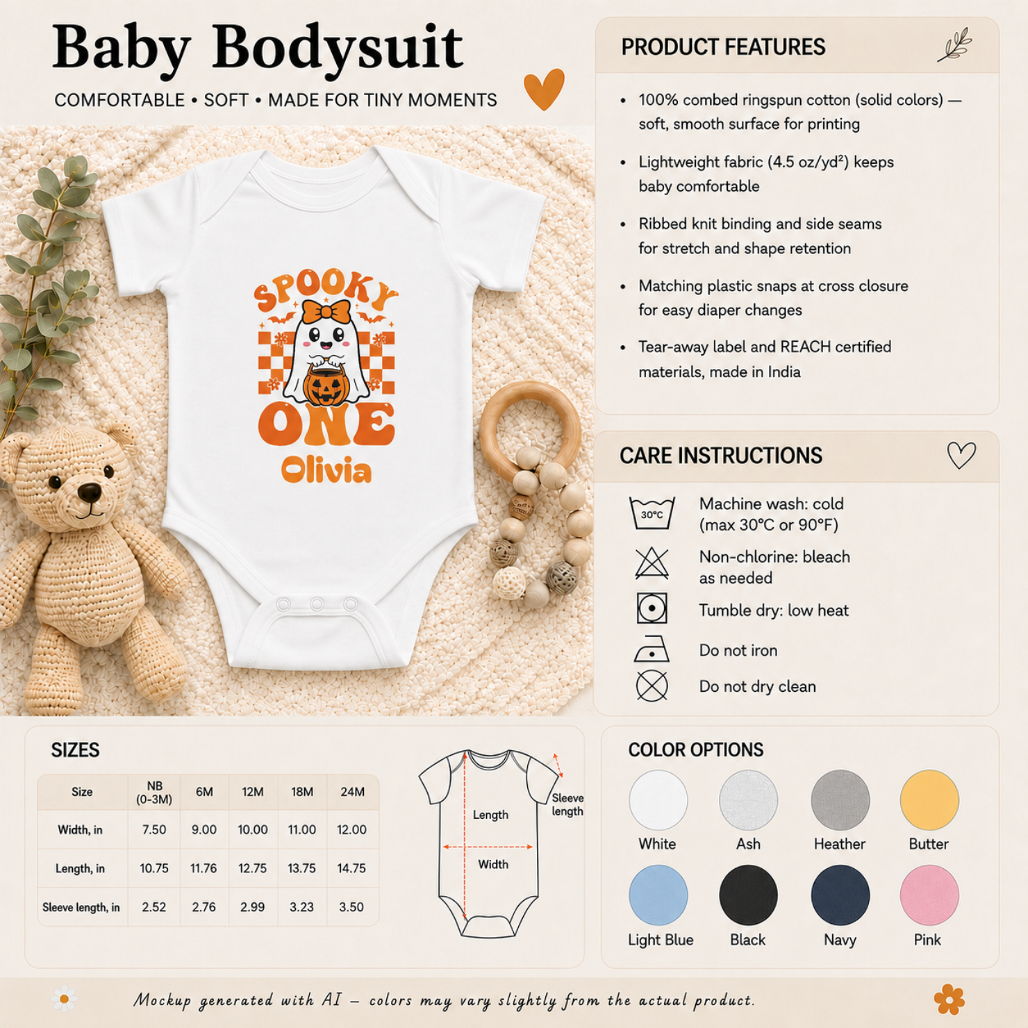 Spooky One Halloween Birthday Onesie — Personalized Baby Bodysuit