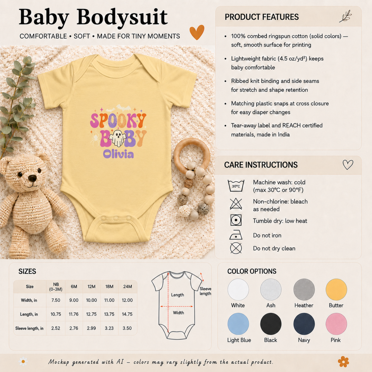 Spooky Baby Halloween Onesie — Personalized Baby Bodysuit
