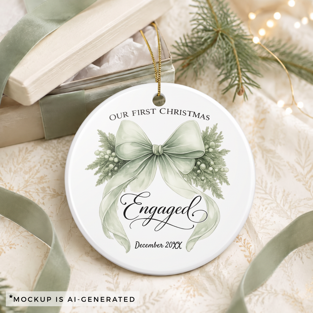 First Christmas Engaged Ornament — Personalized Keepsake
