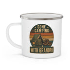 Gone Camping With Grandpa 12oz enamel mug — unique gift for outdoor grandpa birthday or Father's Day