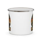 Custom grandpa enamel camp mug — personalized outdoor gift for grandfather