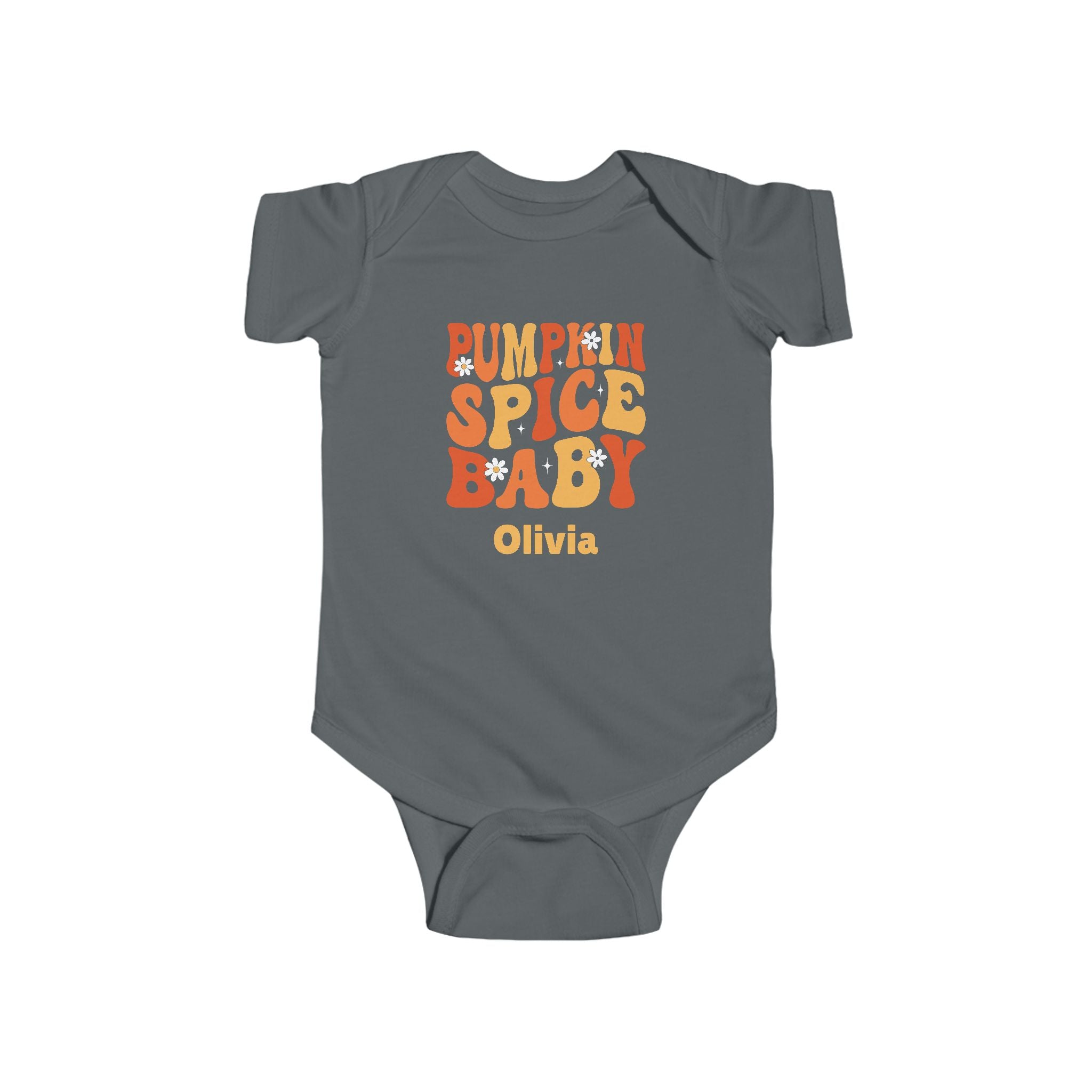 Pumpkin Spice Baby Onesie — Personalized Fall Halloween Baby Bodysuit