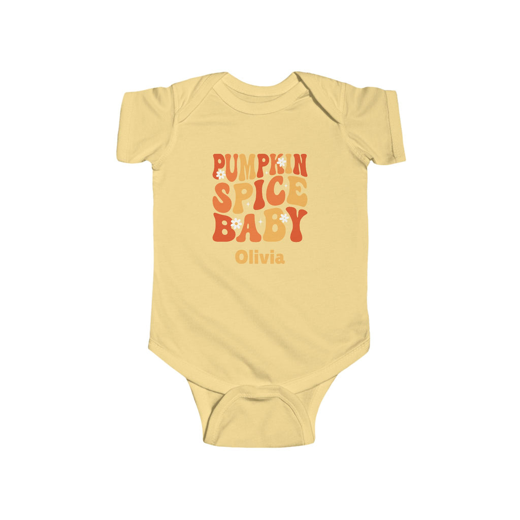 Pumpkin Spice Baby Onesie — Personalized Fall Halloween Baby Bodysuit