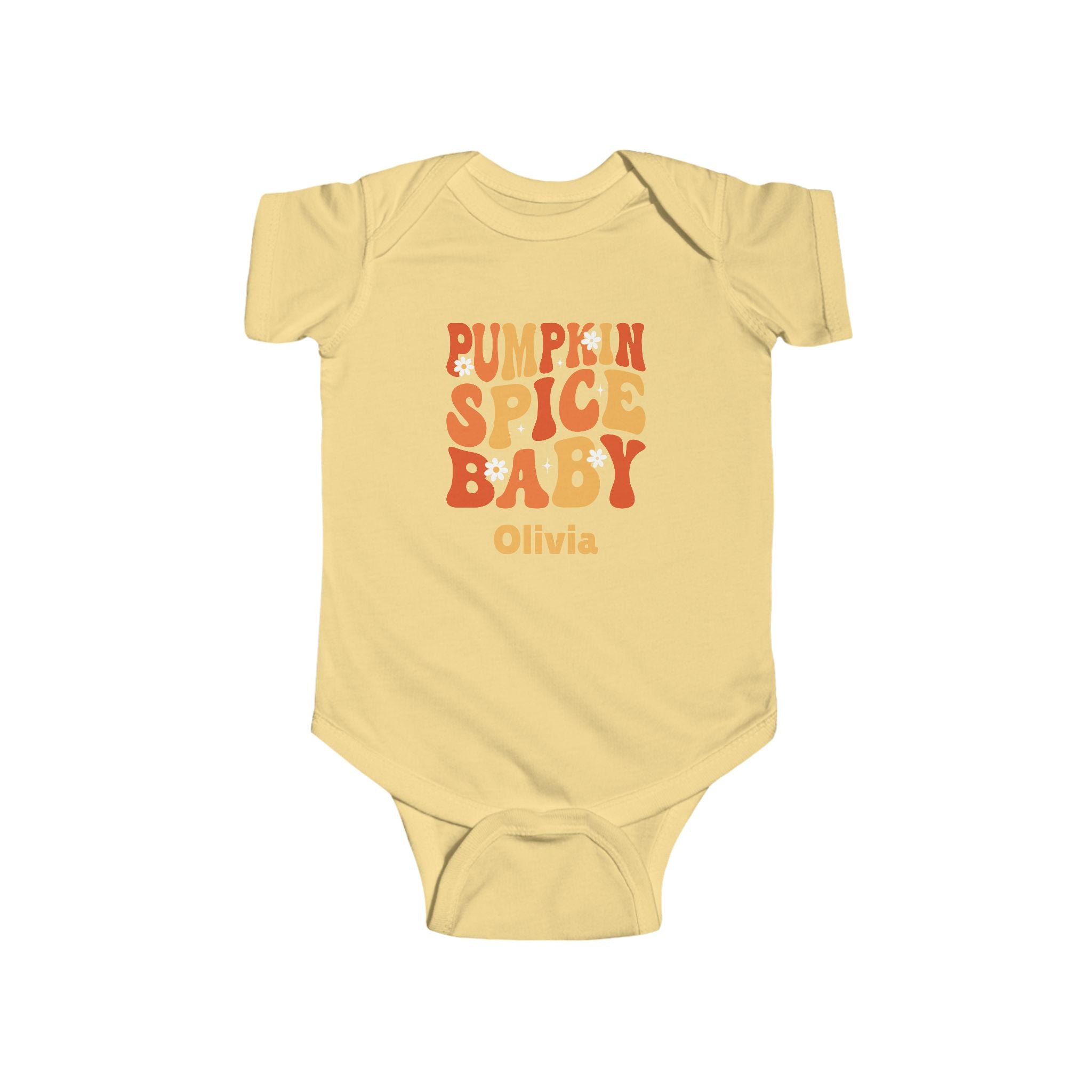 Pumpkin Spice Baby Onesie — Personalized Fall Halloween Baby Bodysuit