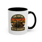 Gone Hunting With Grandpa mug — retro vintage design with antlers and hunting gear