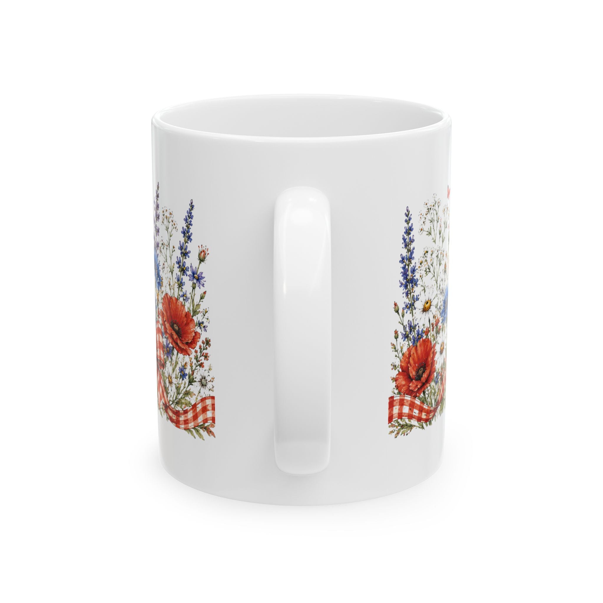 Independence Day personalized ceramic mug 11oz — custom name gift for her, mom or grandma