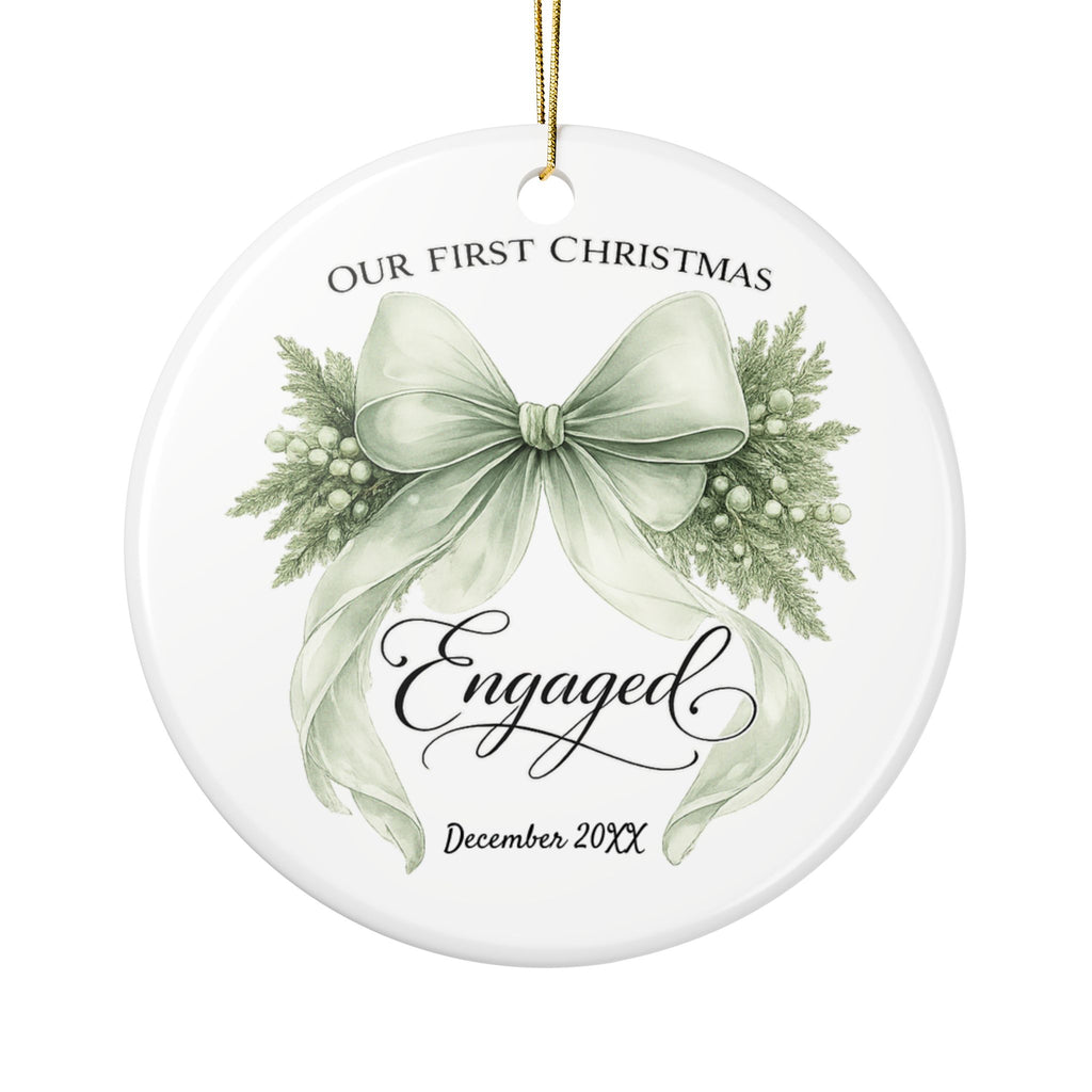 First Christmas Engaged Ornament — Personalized Keepsake