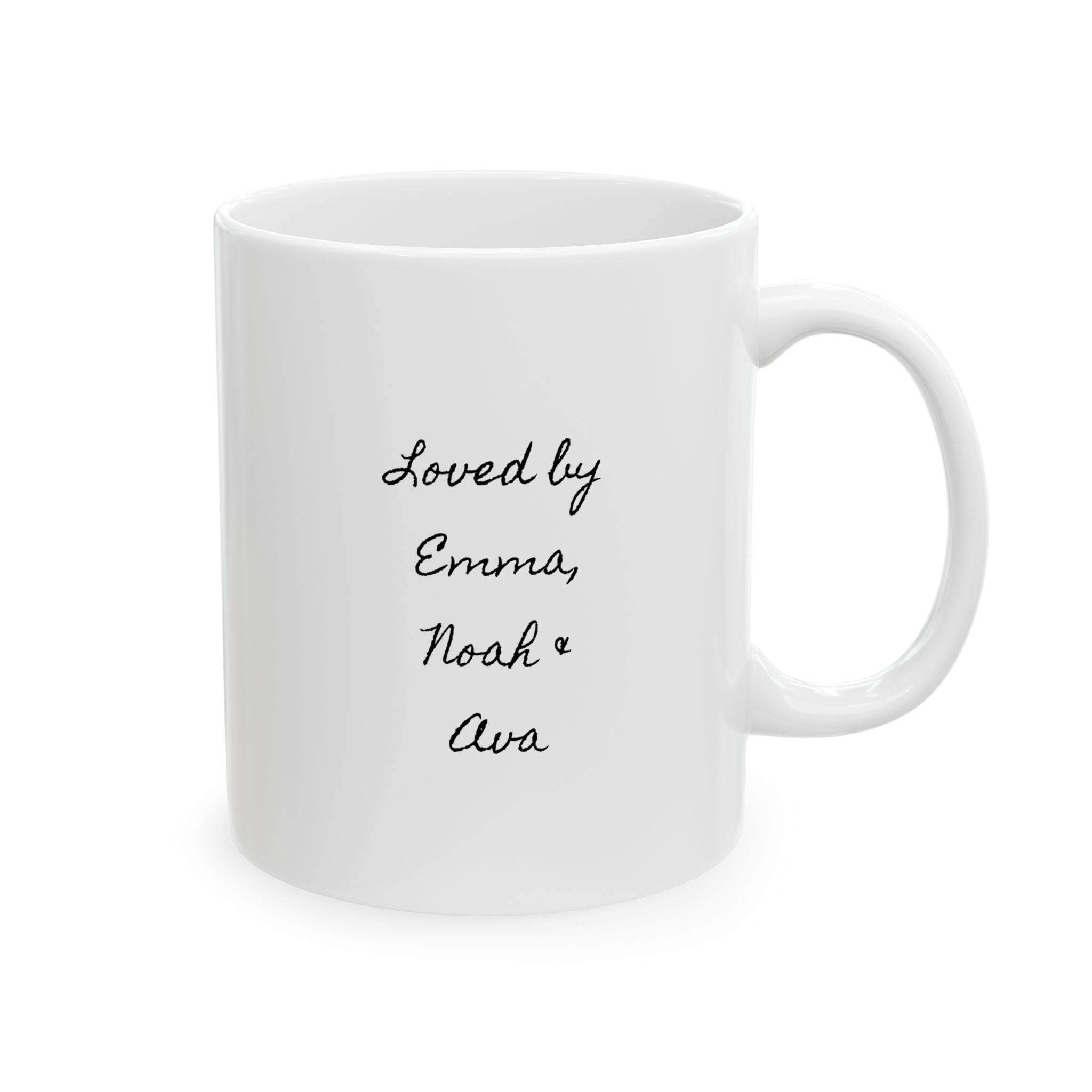 Best Dad Ever ceramic mug close-up — retro purple and gold typography detail