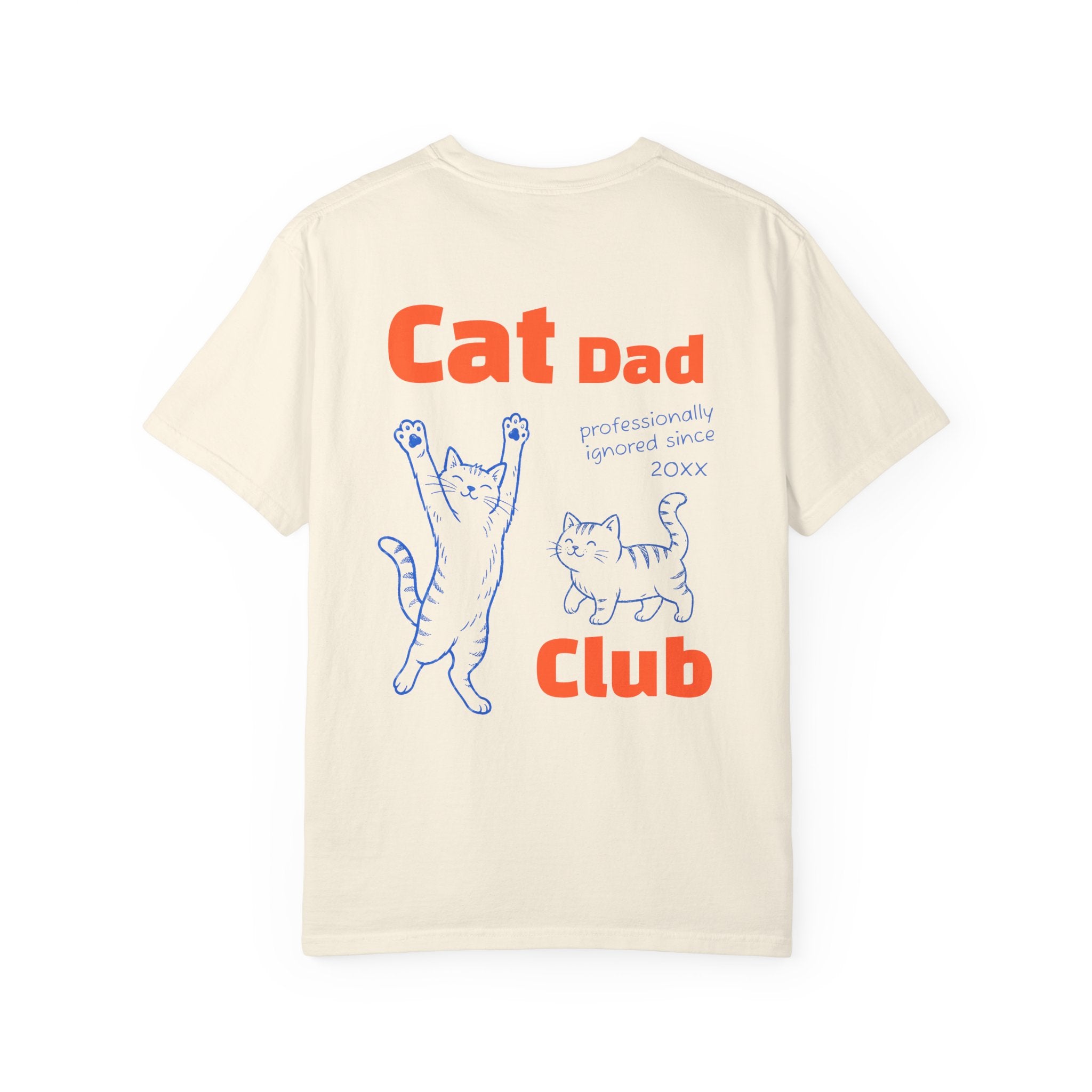 Cat Dad Club Comfort Colors ivory shirt front view — clean minimal look