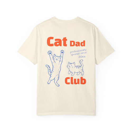 Cat Dad Club Comfort Colors ivory shirt front view — clean minimal look