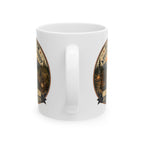 Camping gift for dad to be, personalized mug with mountain and forest scene Est 20XX