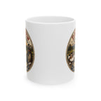 Golf dad gift mug 11oz - vintage badge pregnancy reveal with Est 20XX and Arriving Soon banner