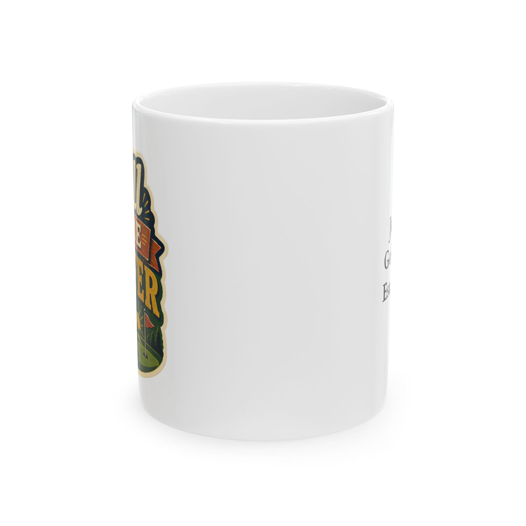 Full Time Golfer 11oz mug - retro badge design perfect for fathers day or birthday