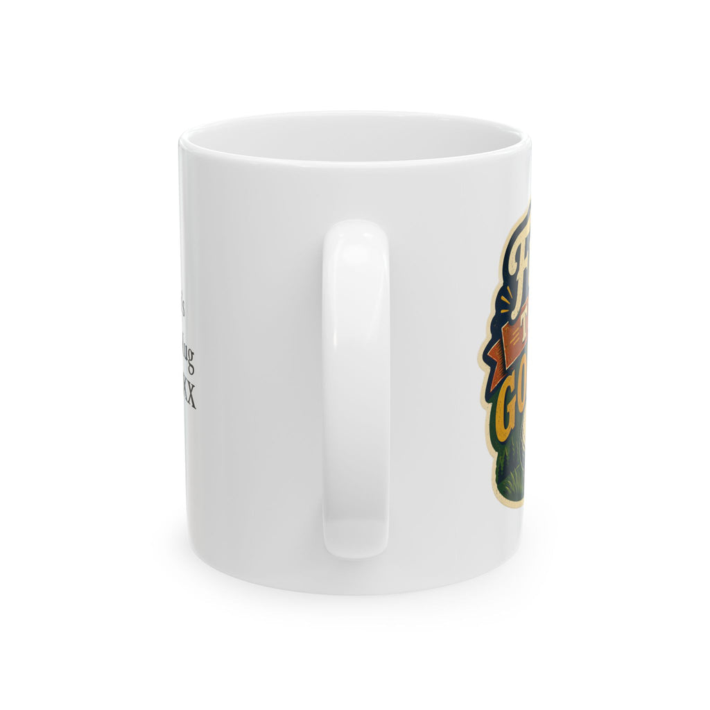 Full Time Golfer 15oz mug - bold retro golf design on white ceramic gift for him