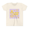 Girl Boss Club kids shirt natural color with yellow graphic, purple stripes, crown and butterfly — personalized year