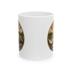 Golf grandpa gift mug 11oz - vintage badge pregnancy reveal with Est 20XX and Coming Soon banner