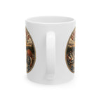 Basketball grandpa gift mug 11oz - vintage badge pregnancy reveal with Est 20XX and Coming Soon banner