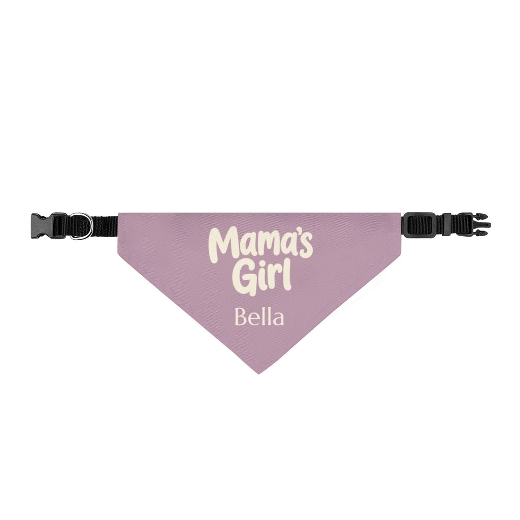 Personalized dog bandana for dog moms - Mamas Girl design in mauve with dogs name printed below
