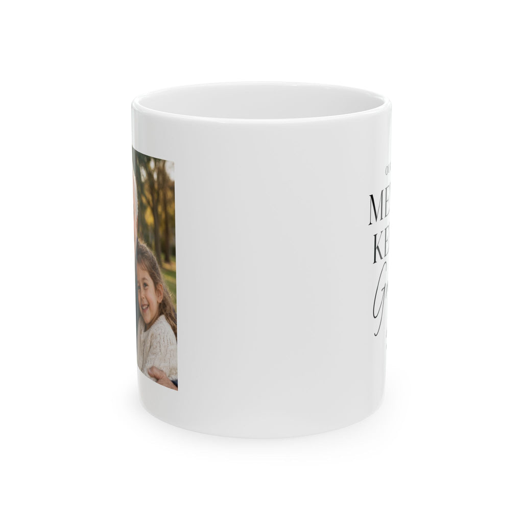Personalized gift for grandpa from grandkids, custom name mug in hand