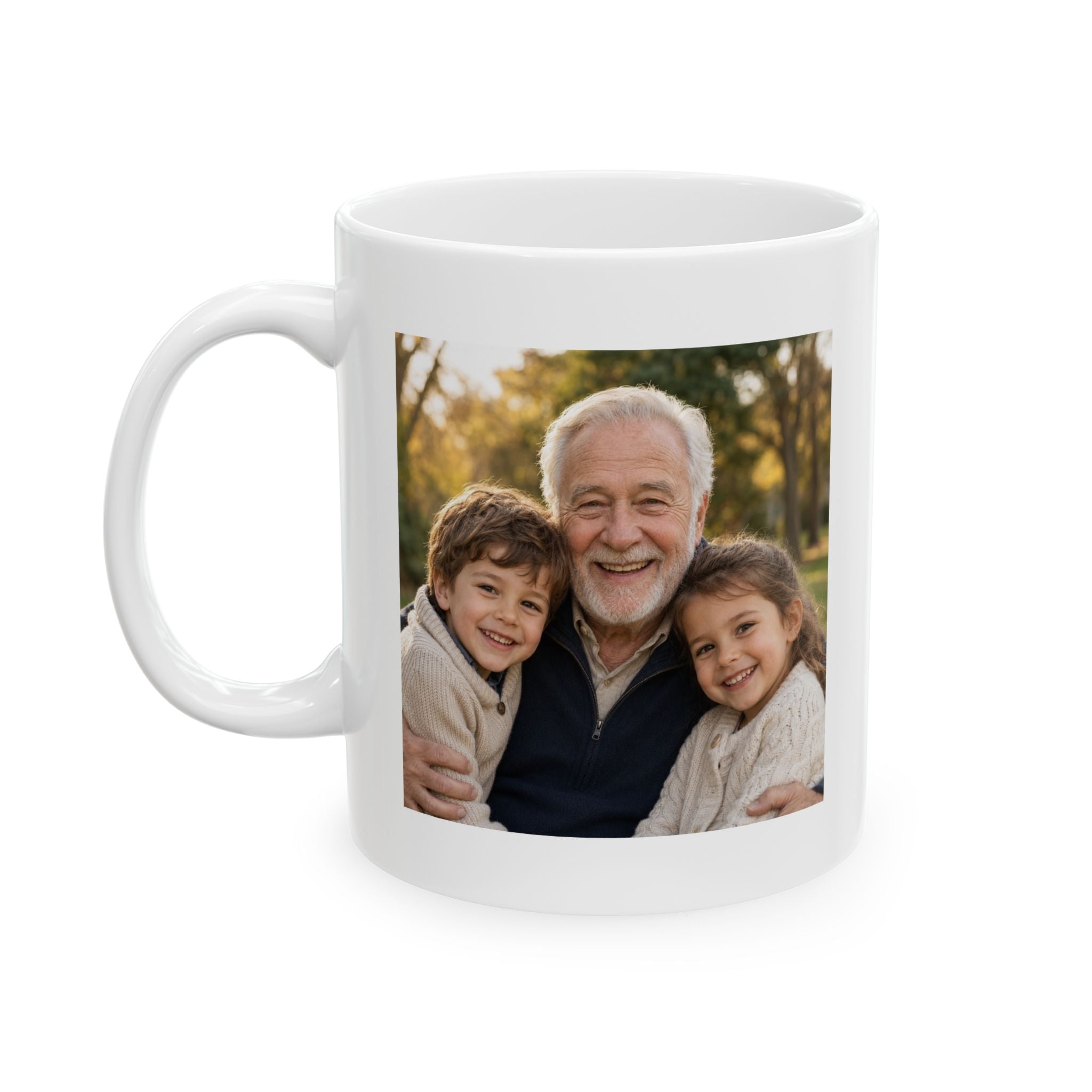 Our favorite memory keeper grandpa personalized mug, elegant typography front view 11oz