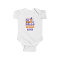My 1st Halloween personalized baby onesie in white - retro purple and orange design with pumpkins witch hat spiderweb and custom name