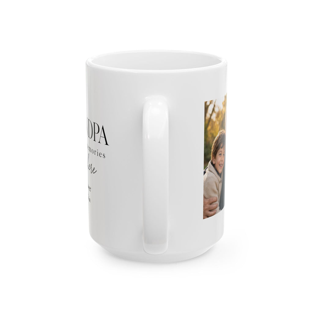 Grandparents Day gift mug for grandpa - personalized ceramic with memory message from grandkids