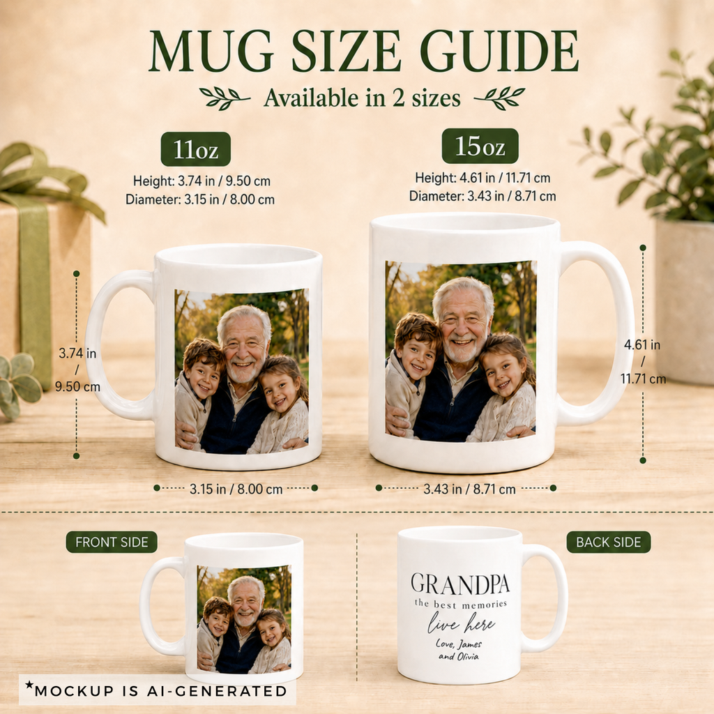 Personalized grandpa mug in home setting - meaningful keepsake gift from grandkids