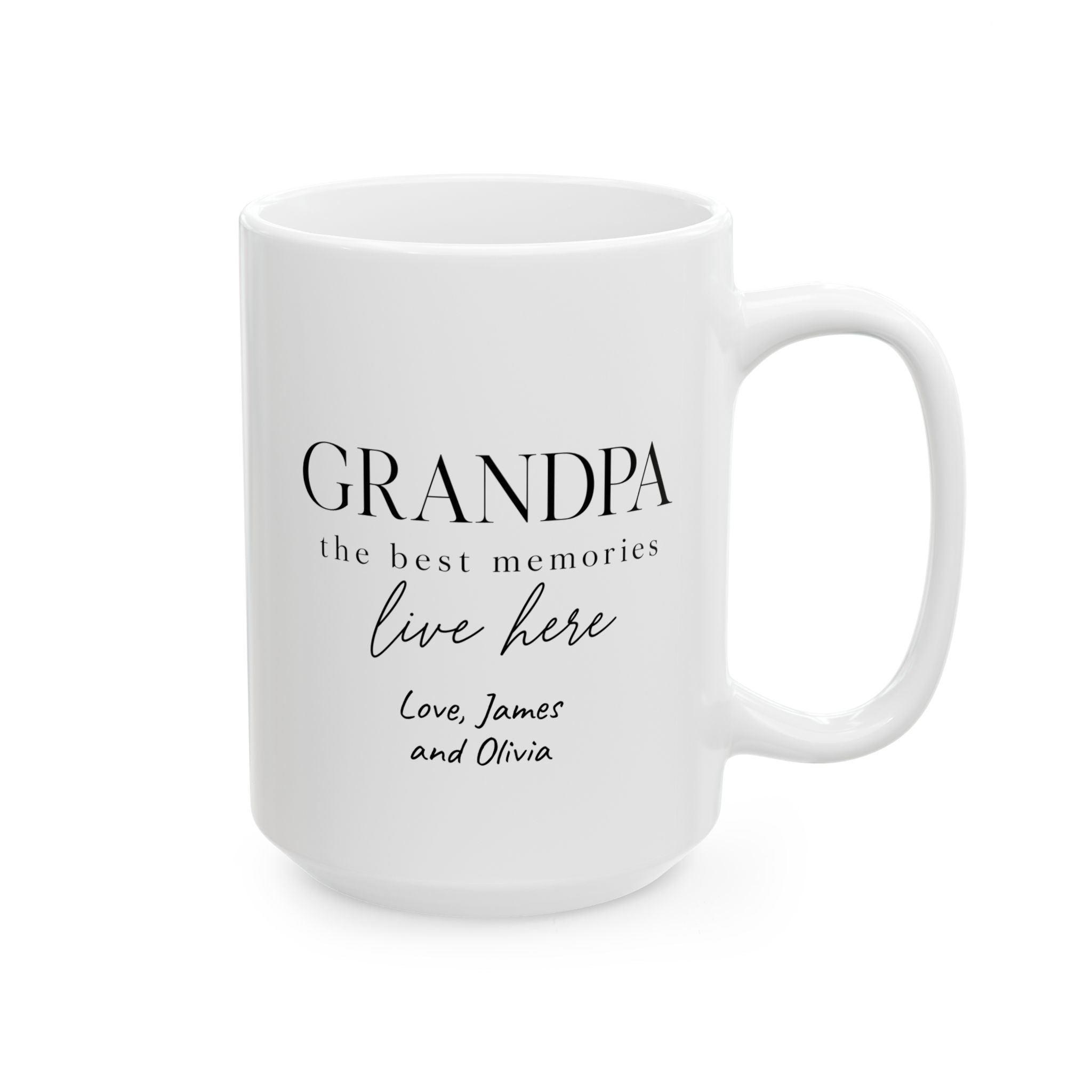 Personalized grandpa mug packaged and ready to ship - custom ceramic keepsake from grandchildren