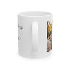 Fathers Day gift for grandpa - personalized ceramic mug with heartfelt hugs feel like home message
