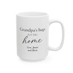 Grandparents Day gift mug for grandpa - custom ceramic with grandkids names and home message