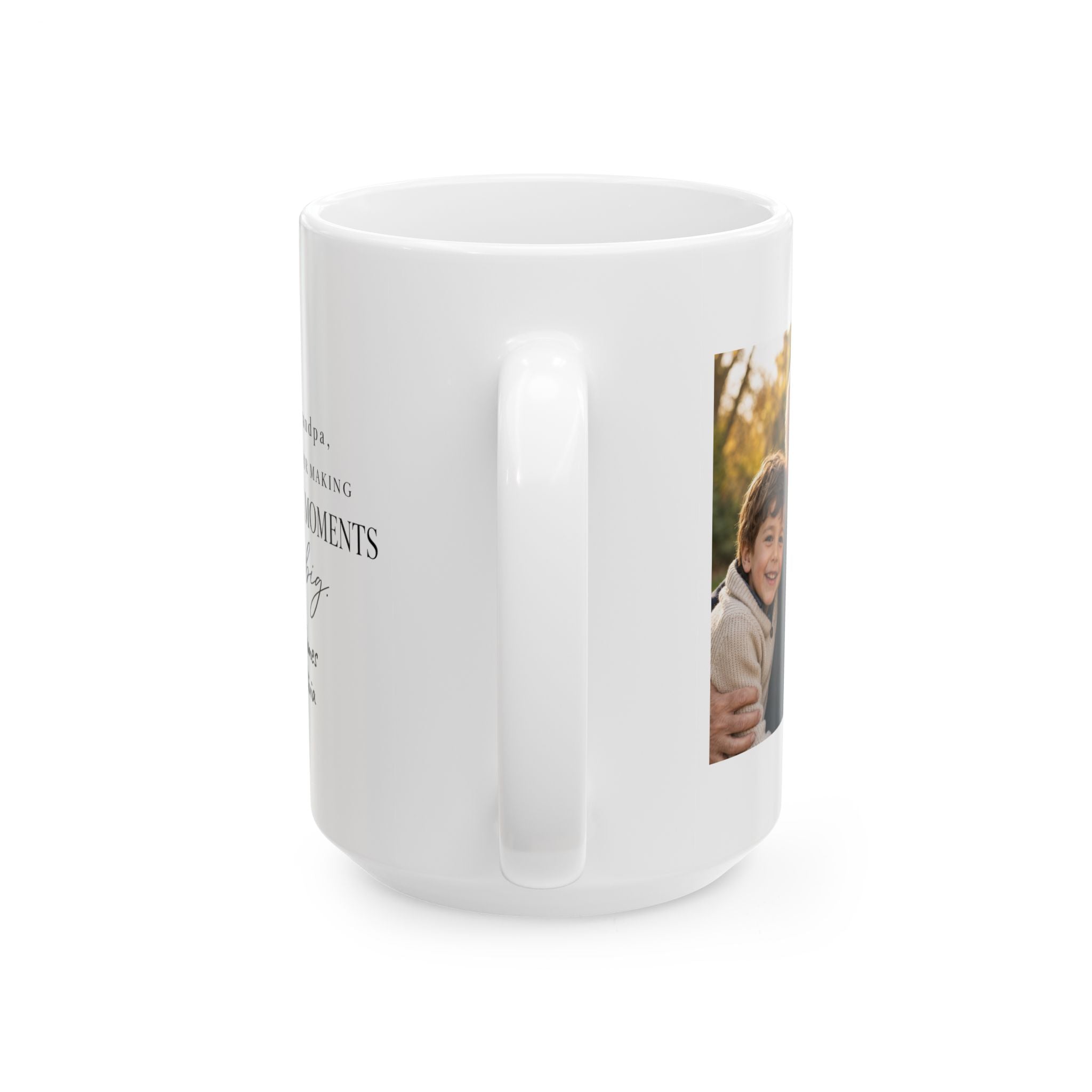 Grandpa birthday gift mug - personalized ceramic with custom text from grandkids