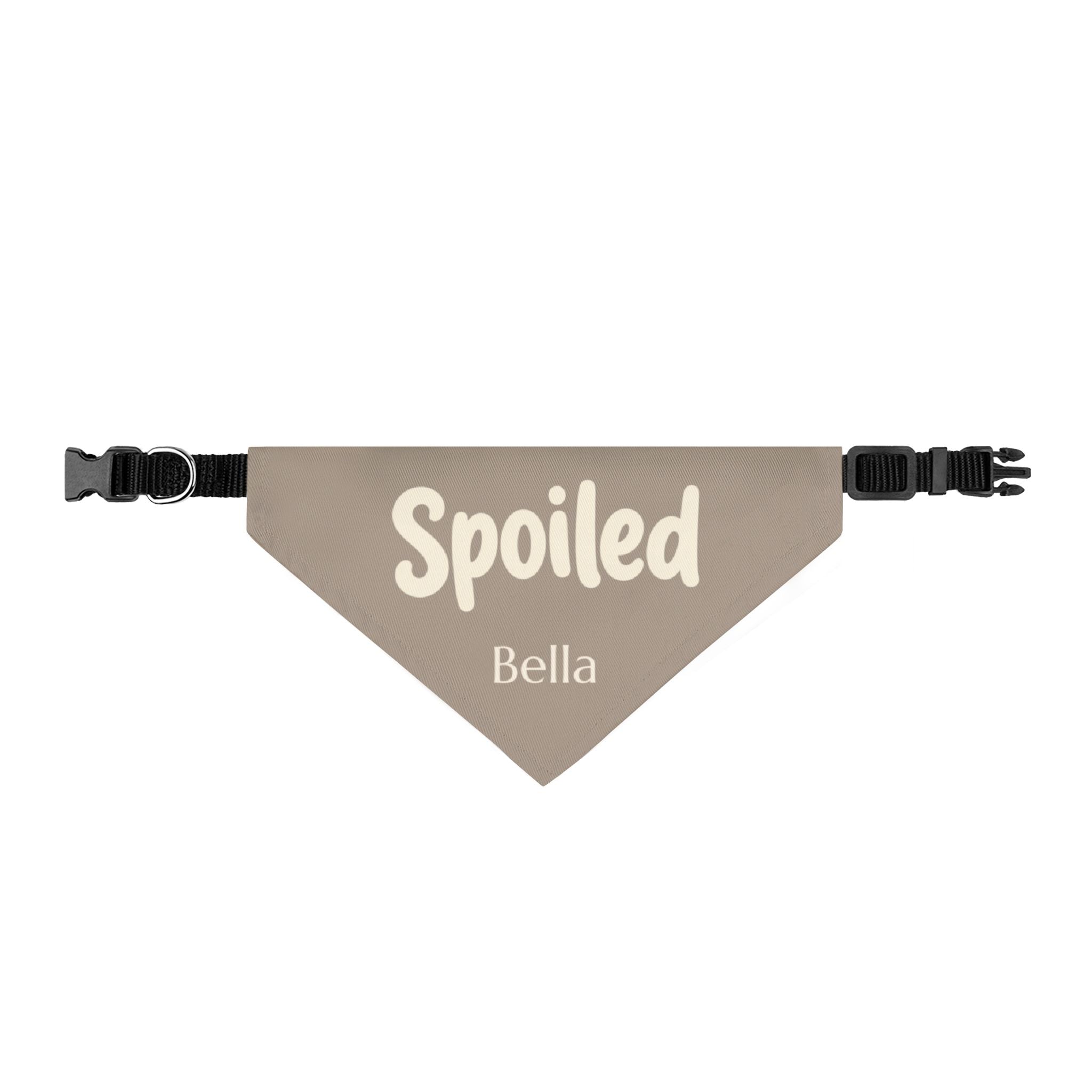 Personalized Spoiled dog bandana lifestyle - cute pet accessory with custom name for dog moms